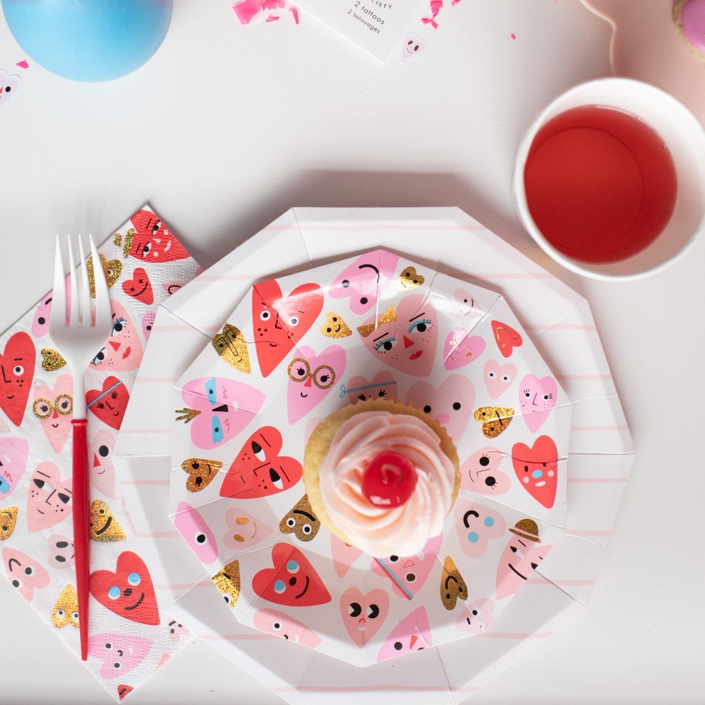 Fancy Red and White Cutlery