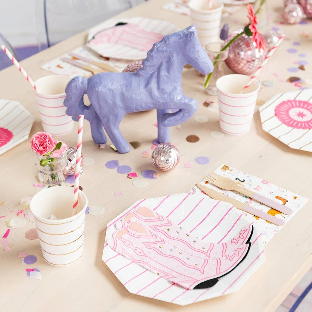 Pink Cowgirl Boot Shaped Napkins