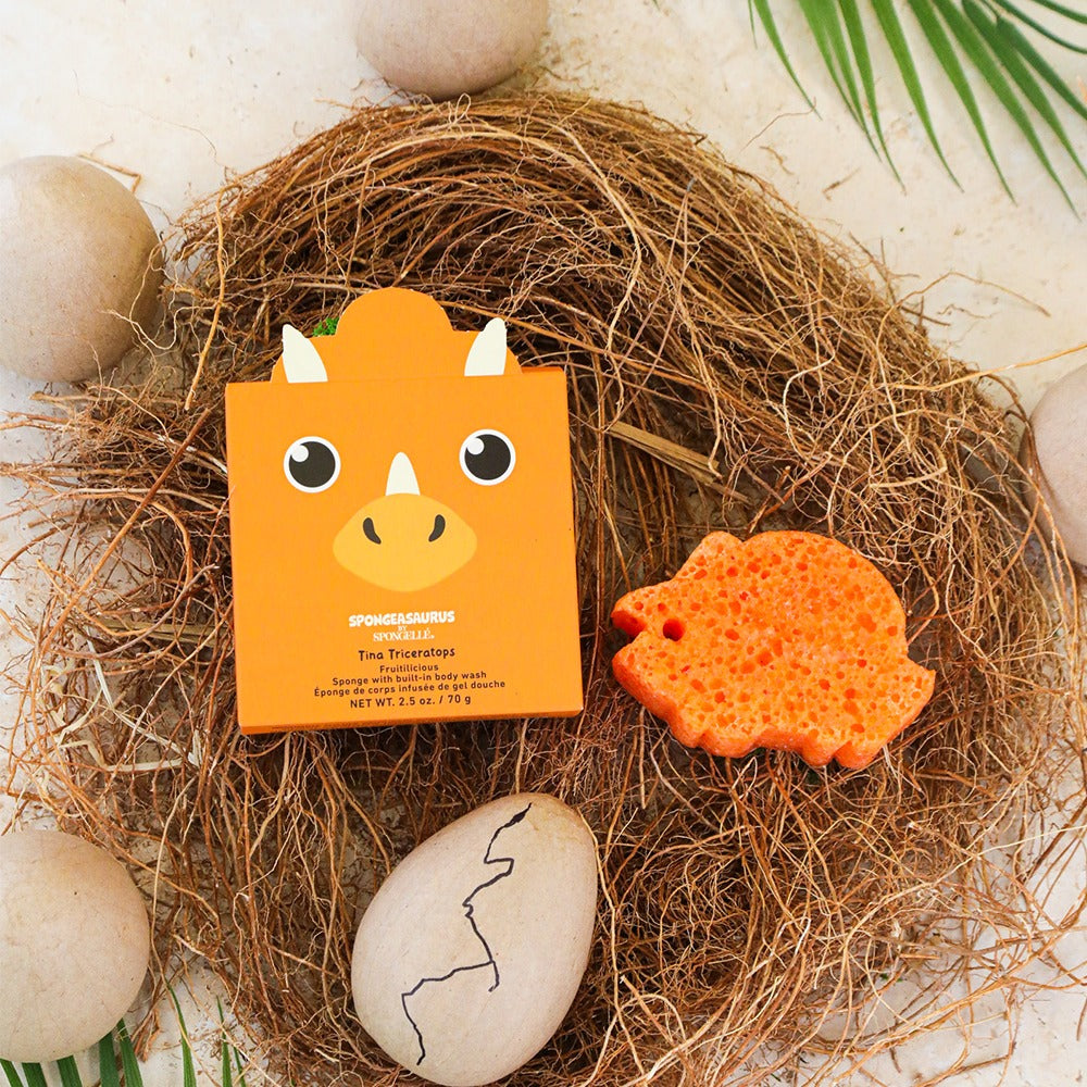 Tina Triceratops Shower Buffer Sponge