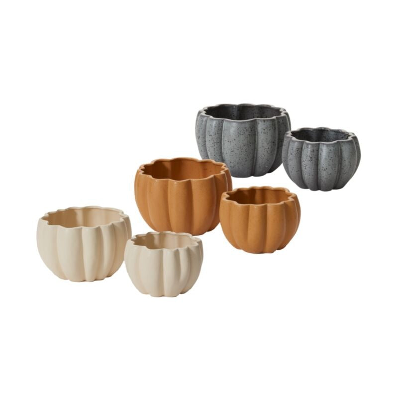 Orange Ceramic Pumpkin Pot