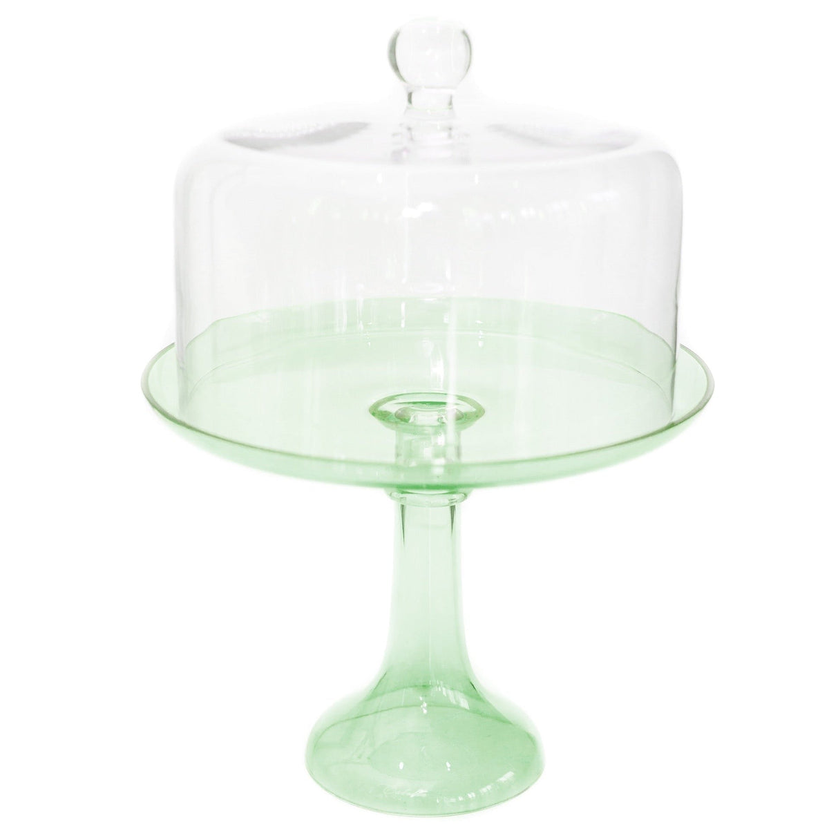 Mint Green Glass Cake Stand