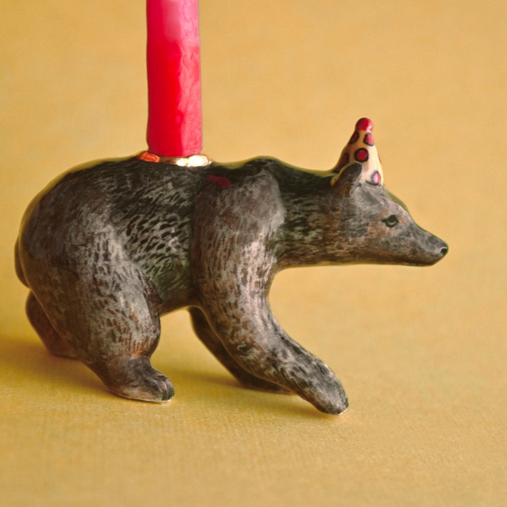 Brown Bear Birthday Candle Holder