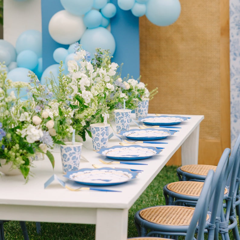 Belle Blue Elegant Floral Cups