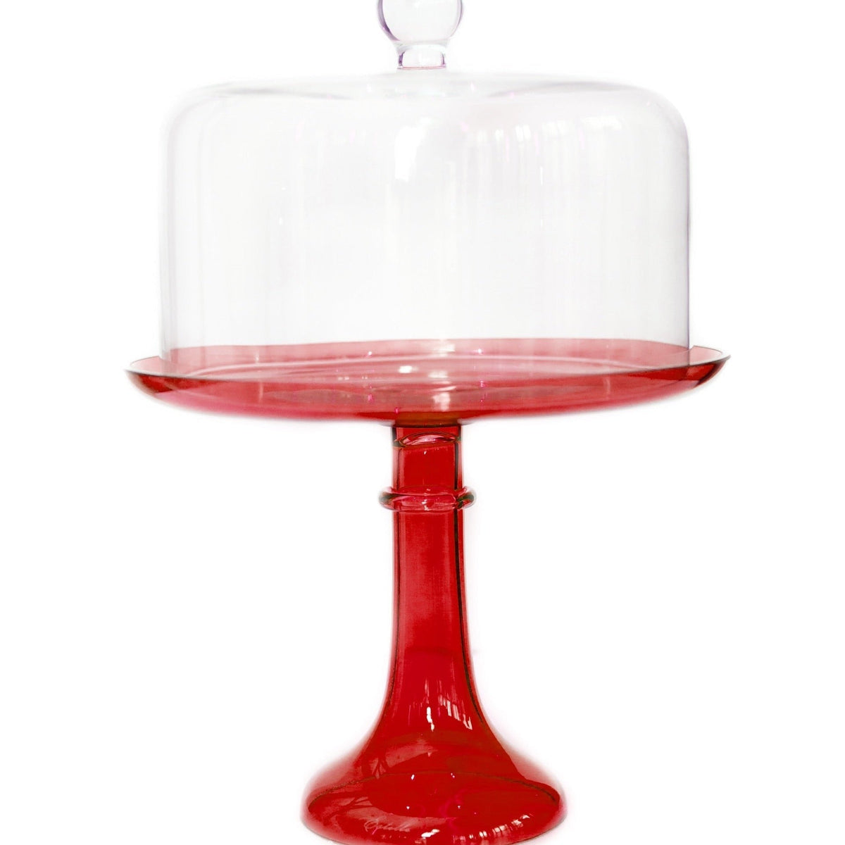 Red Glass Cake Stand