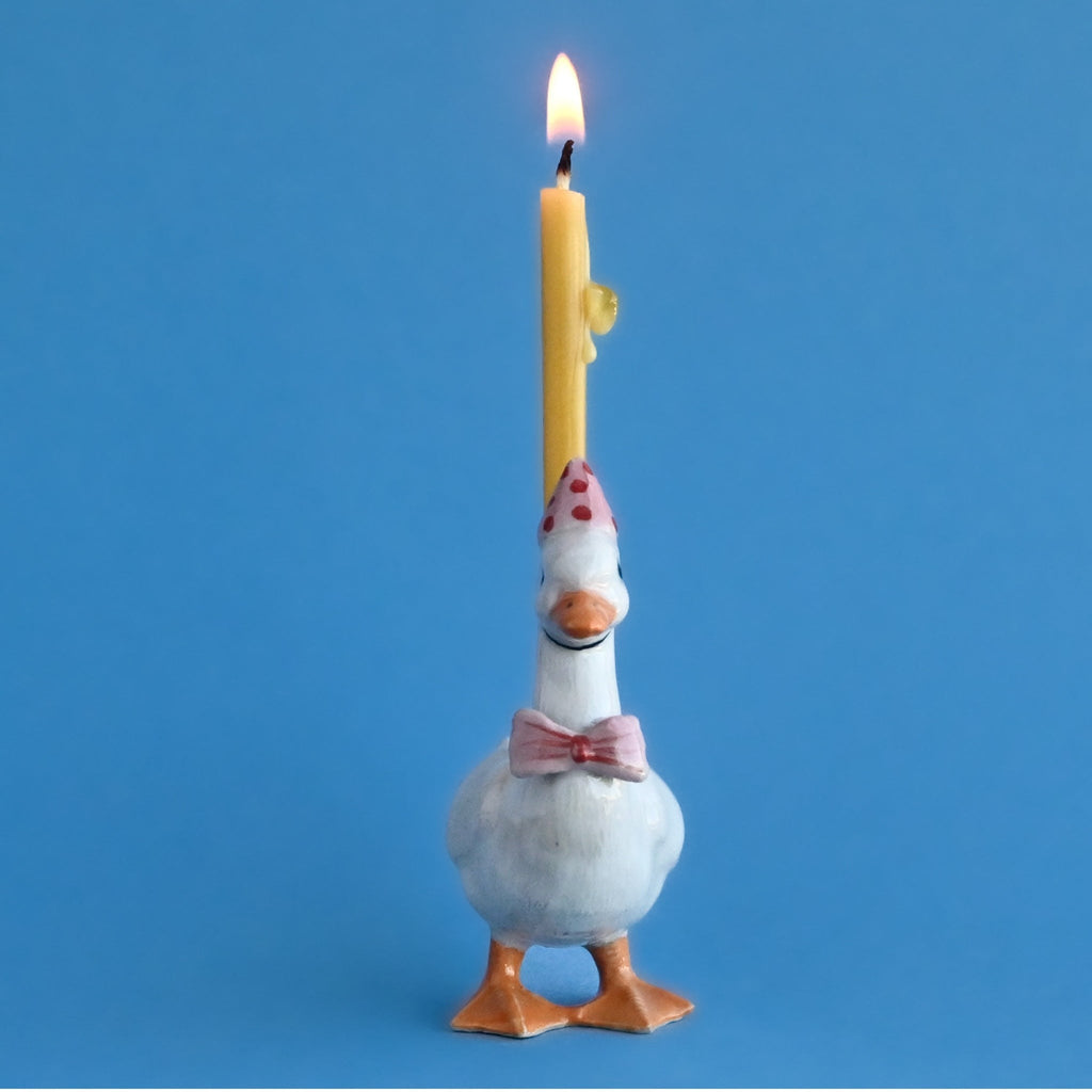 Pink Goose Birthday Candle Holder