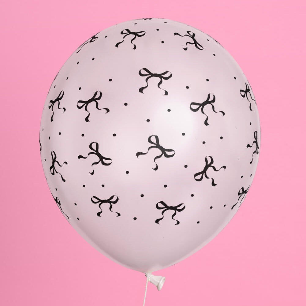 Black & White Bow Balloon Set