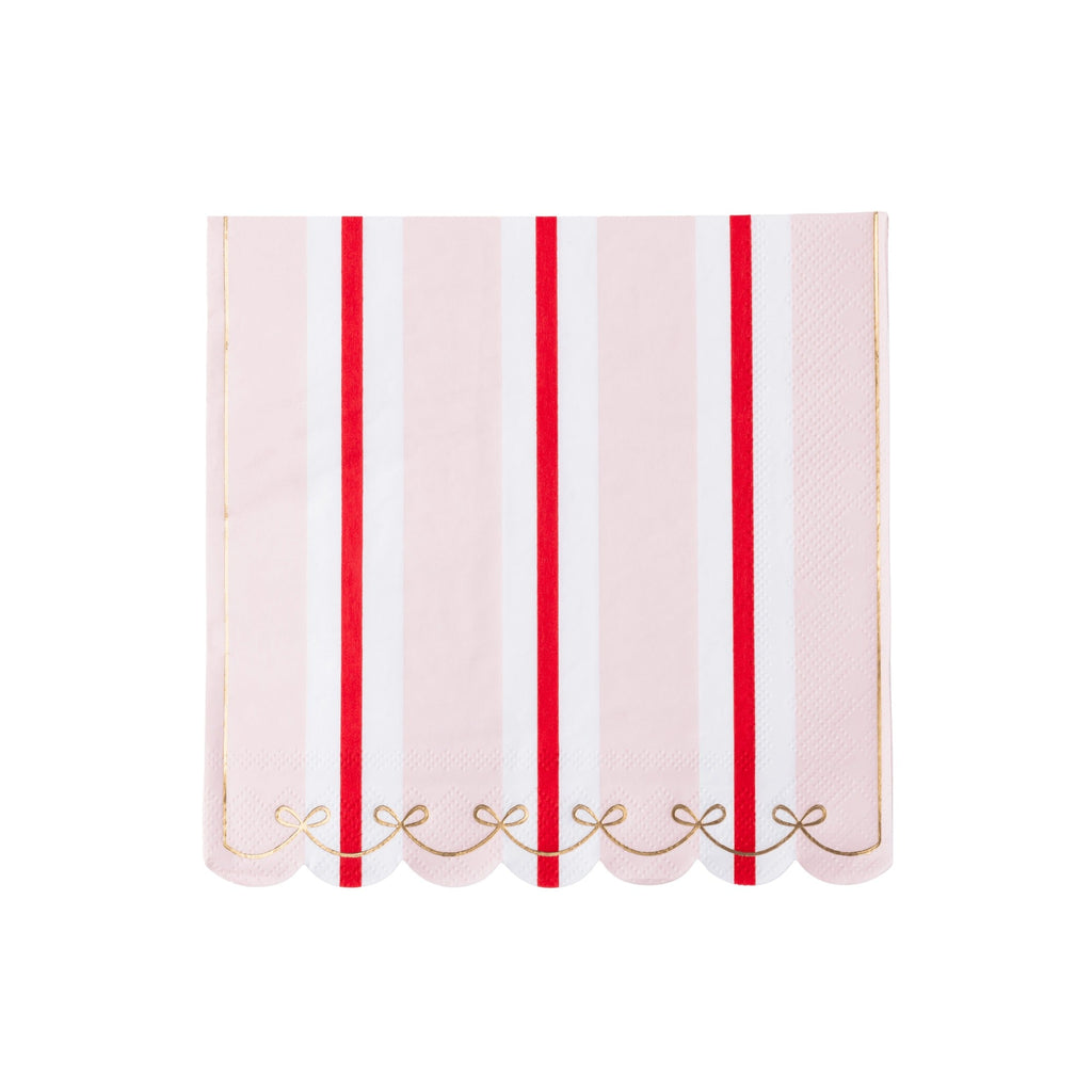 Pink & Red Regency Stripe Large Napkins