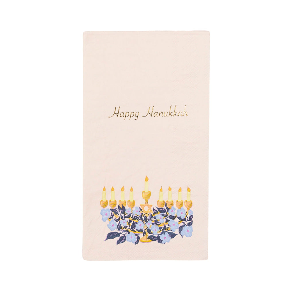 Bonjour Fete X One & Only Paper Happy Hanukkah Menorah Guest Towels