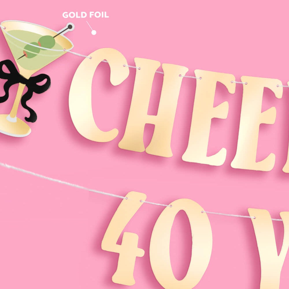 Cheers to 40 Years Birthday Banner