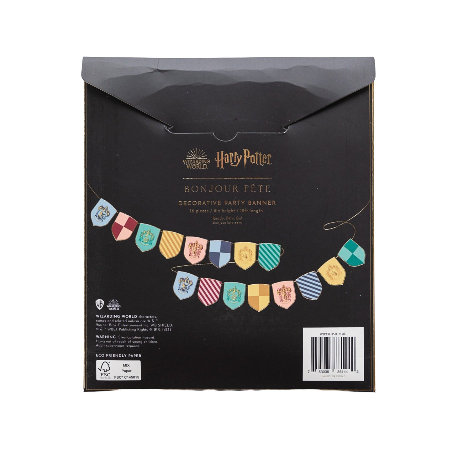 Harry Potter X Bonjour Fete House Pride Multicolor Decorative Hogwarts Banner