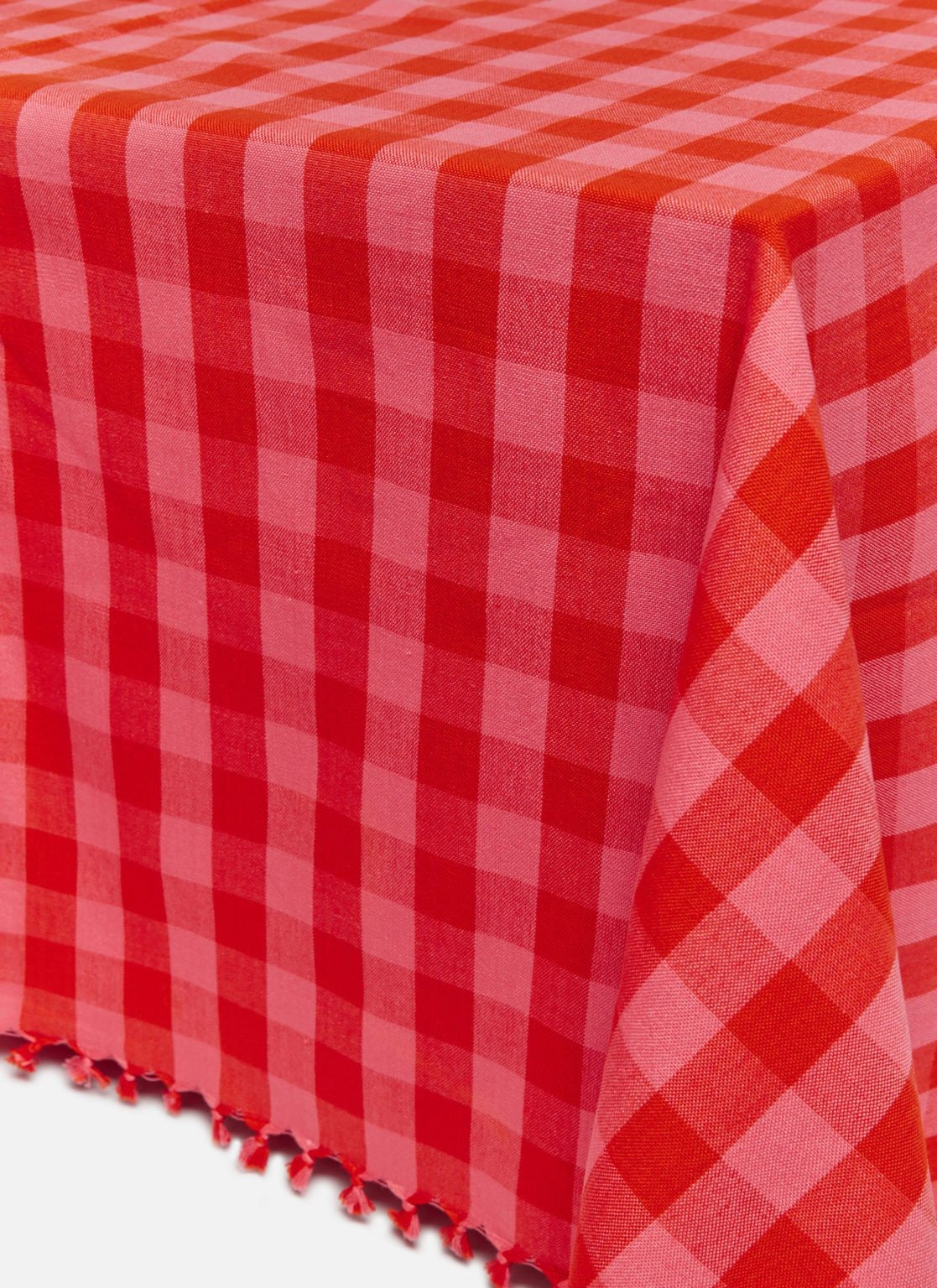 Gingham Guava Tablecloth