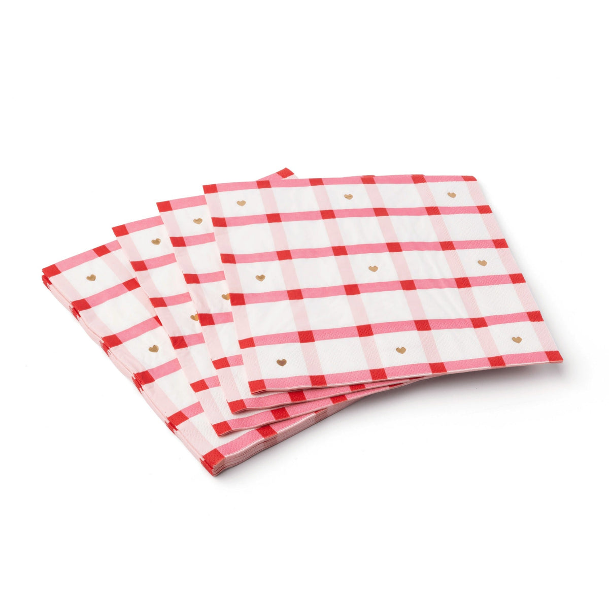 Elegant Valentine Plaid Dinner Napkins