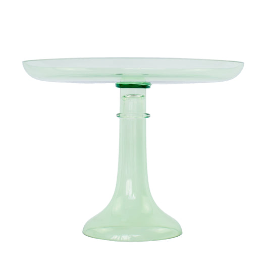 Mint Green Glass Cake Stand