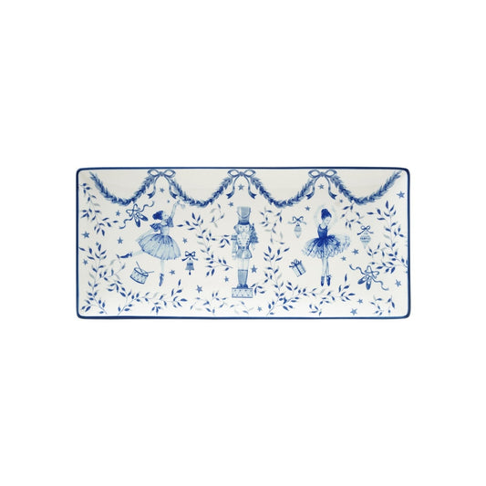 Nutcracker & Ballerina Stoneware Tray