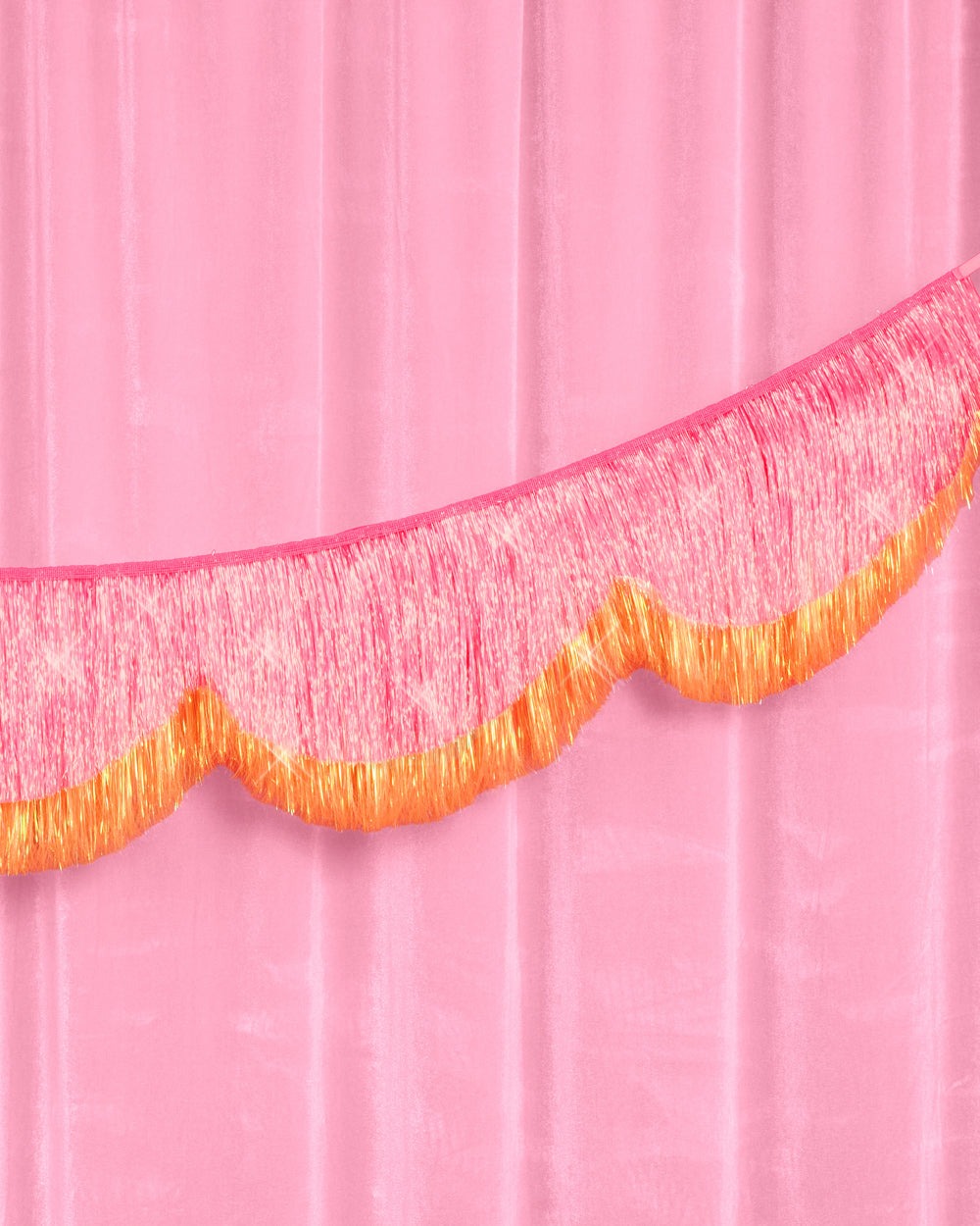 Pink Orange Scallop Fringe Banner