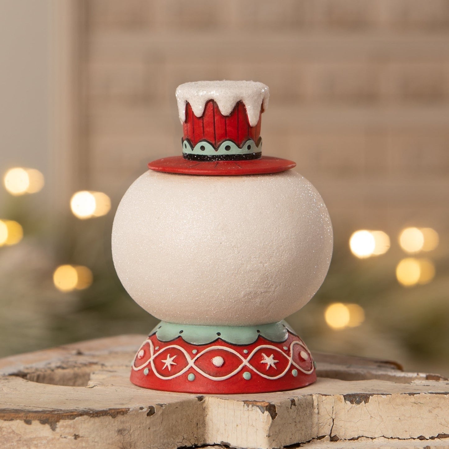 Bethany Lowe Peppermint Snow Beau Container