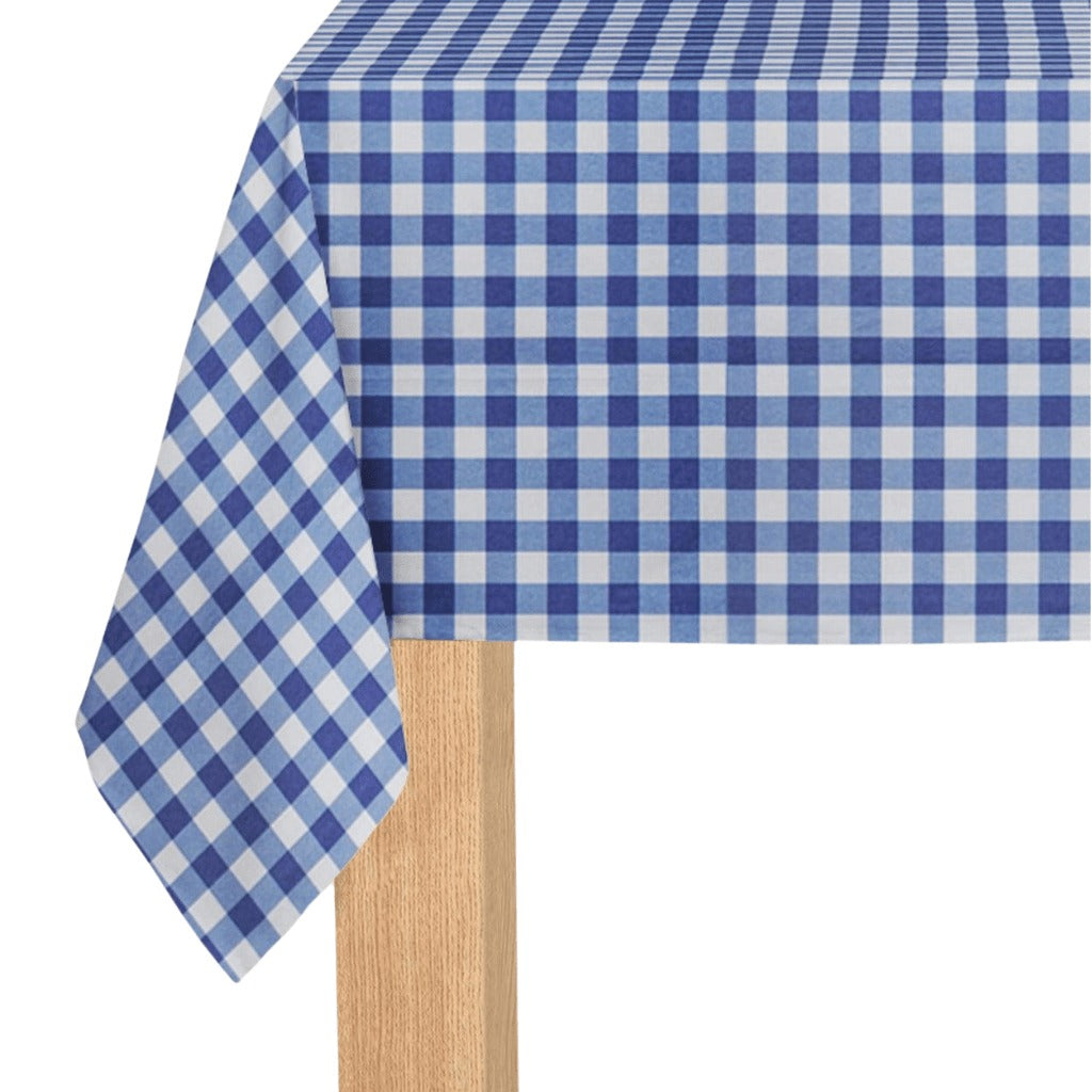 Navy Blue Gingham Paper Tablecloth