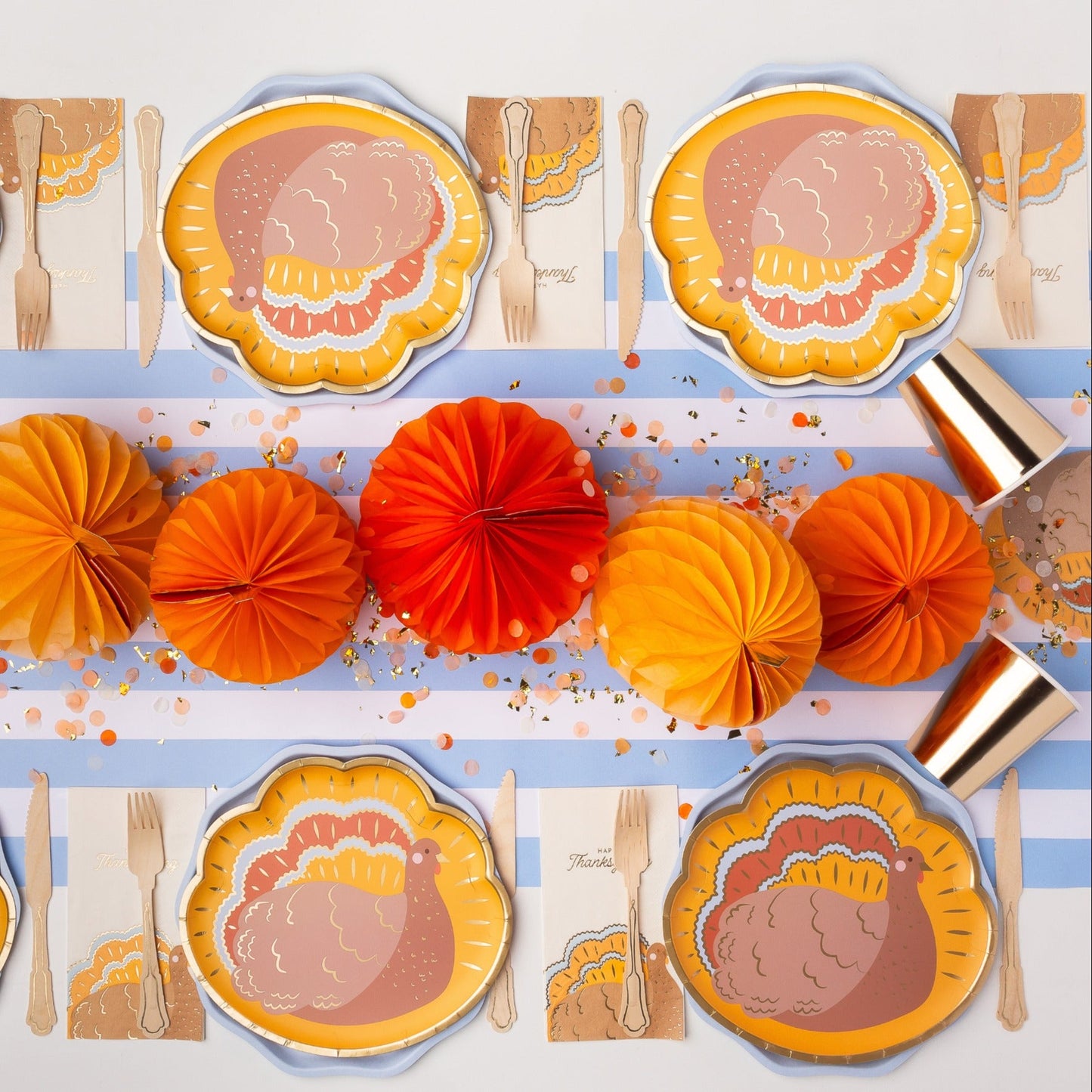 Charming Turkey Thanksgiving Plates