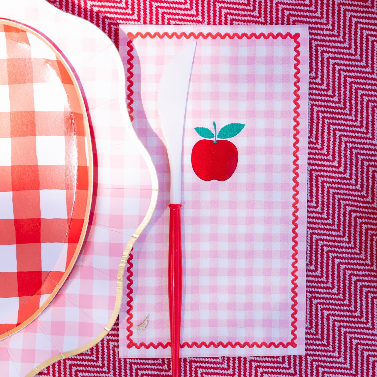 Gingham Apple Guest Towels