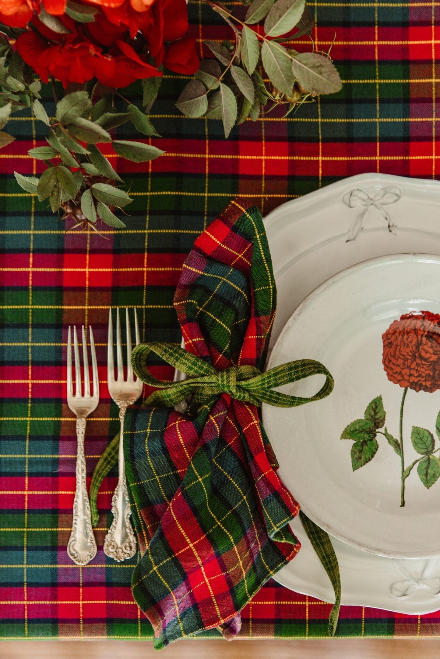 Holly Plaid Red & Green Napkins