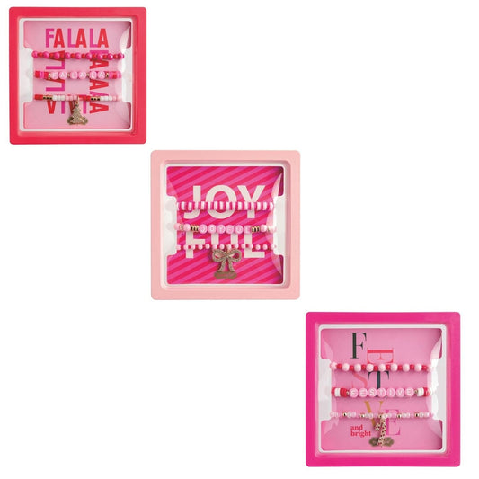 Pink Holiday Bracelet Set