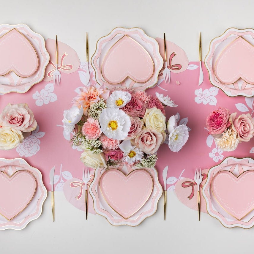 Pink Valentine Heart Plates