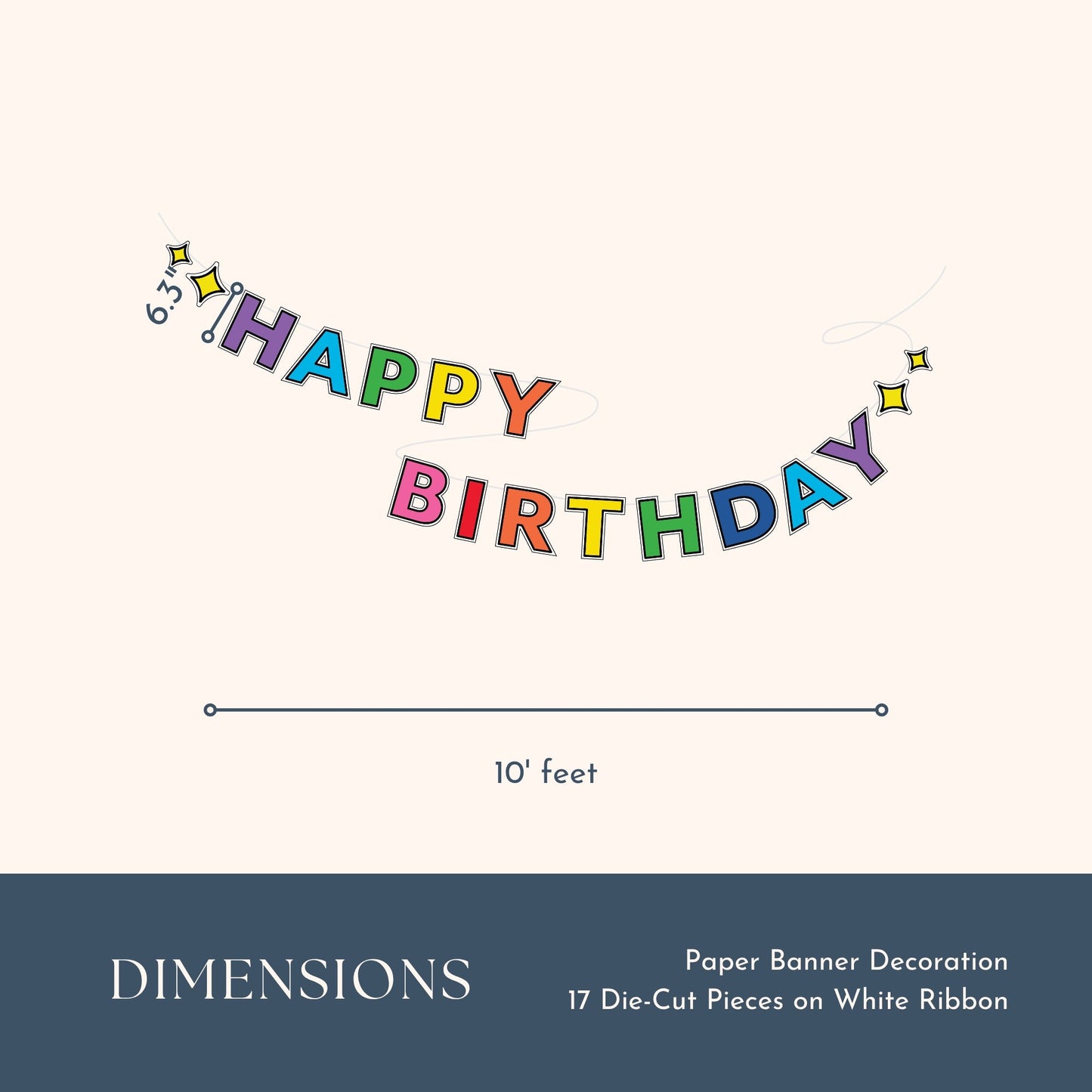 Sprinkles & Smiles Rainbow Happy Birthday Banner