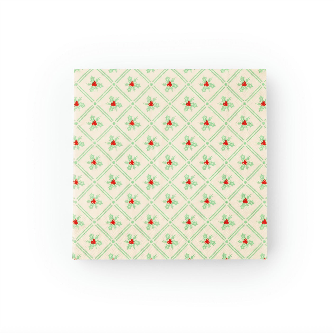 Holly Pattern Christmas Dinner Napkins