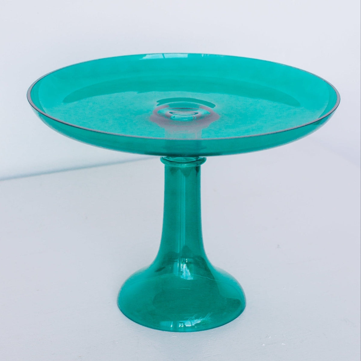 Emerald Green Glass Cake Stand
