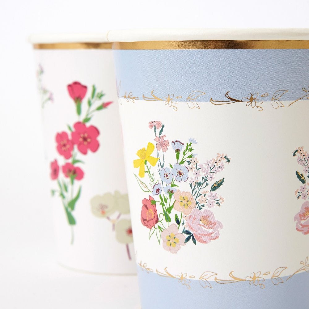 English Garden Floral Party Cups