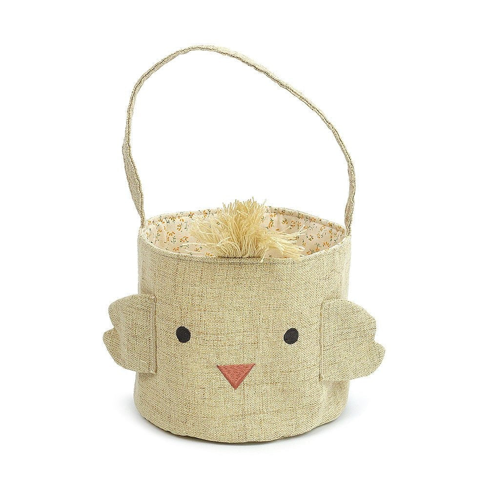 Baby Chick Easter Basket in Yellow Linen by Mon Ami