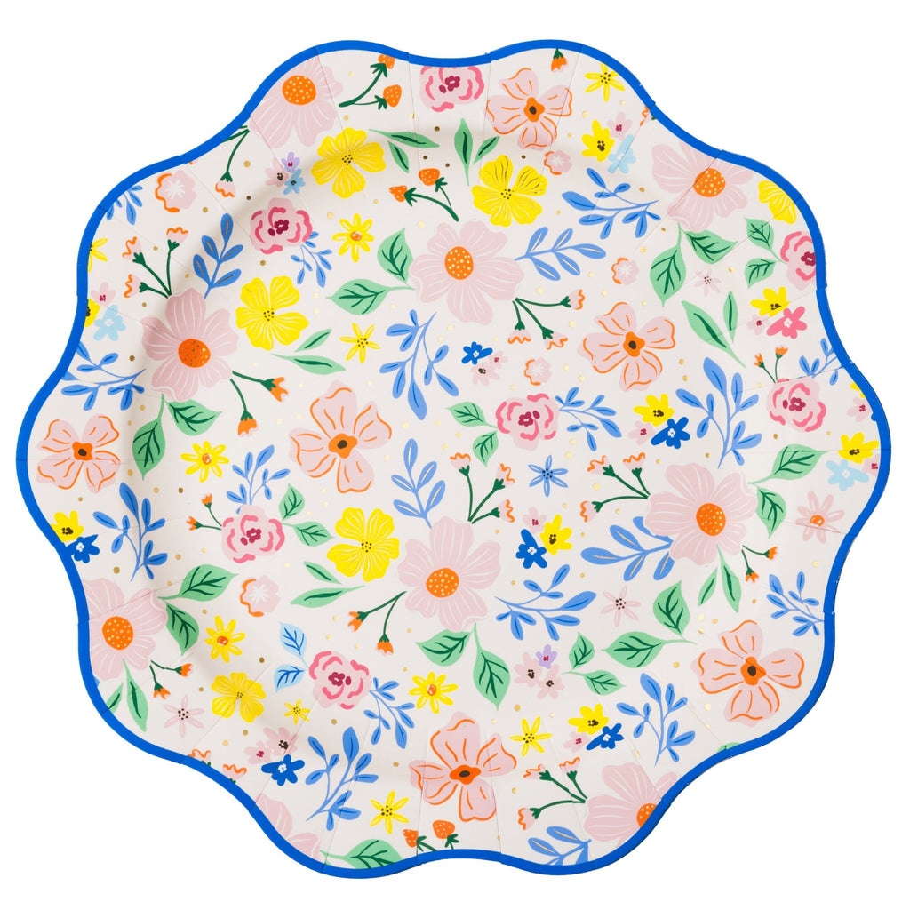 Multicolor Full Floral Pattern Dinner Plates