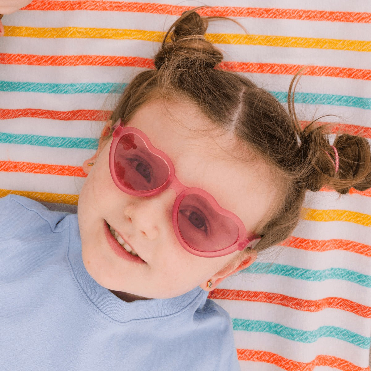 Kids Fuchsia Heart Sunglasses
