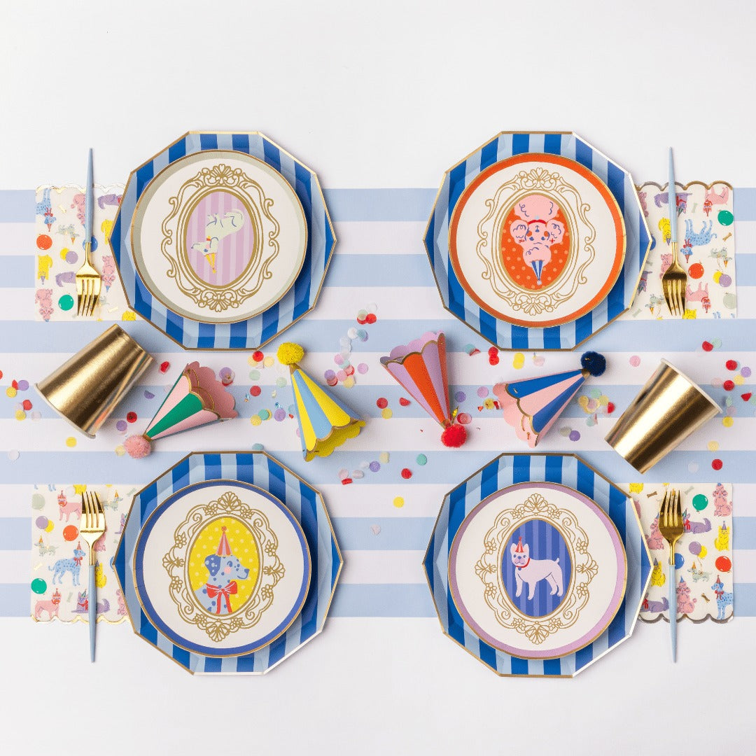 Palisades Blue Signature Cabana Stripe Plates