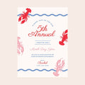 Wavy Lobster Digital Party Invitation Download