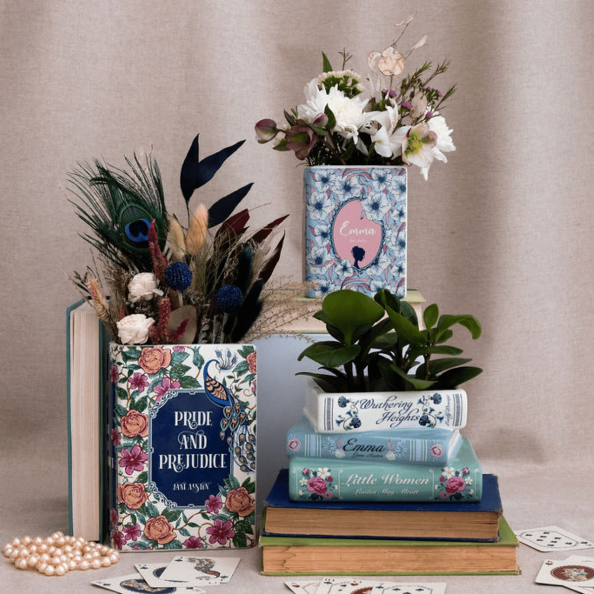 Pastel Classics Stacked Books Planter