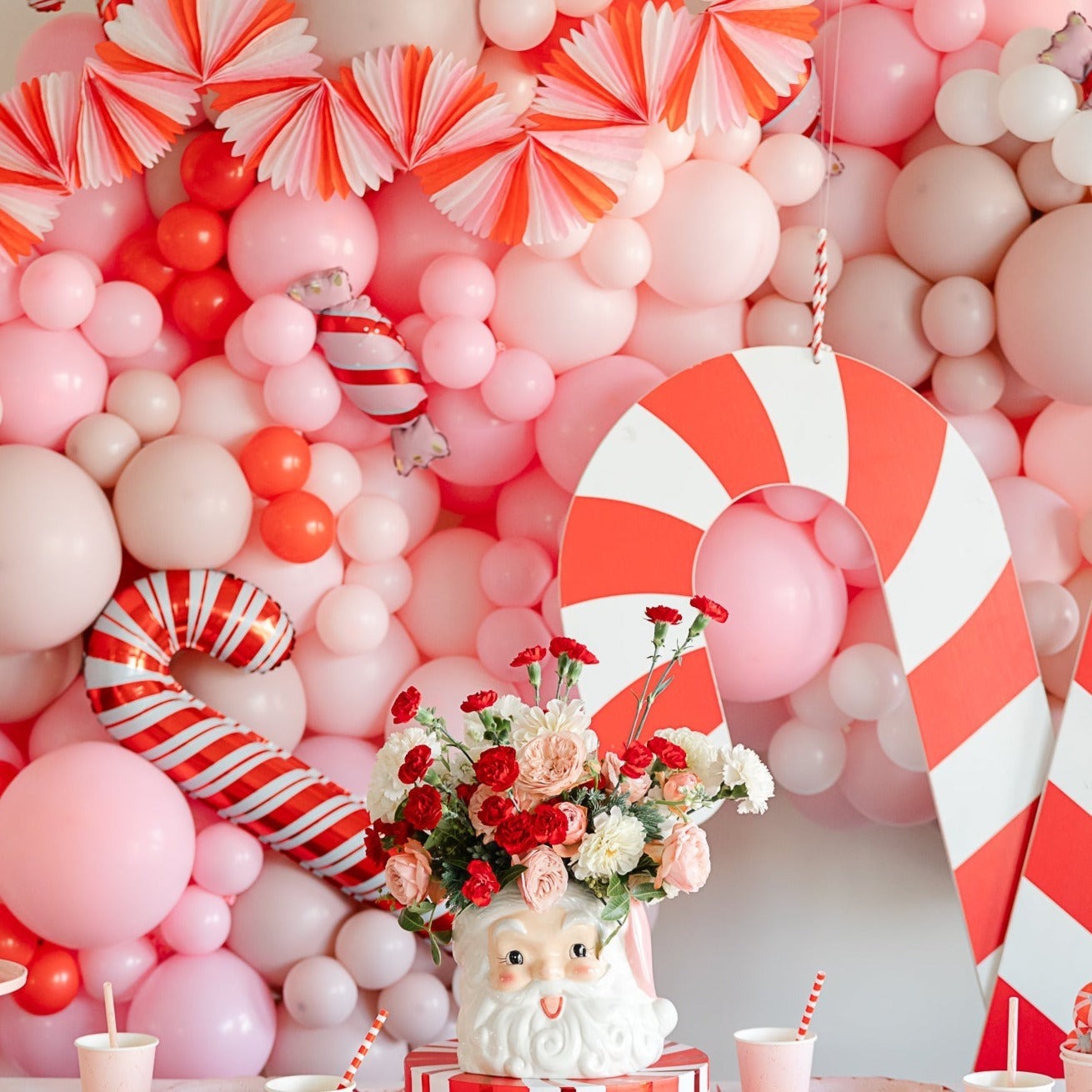 Candy Cane Stripe Honeycomb Garland