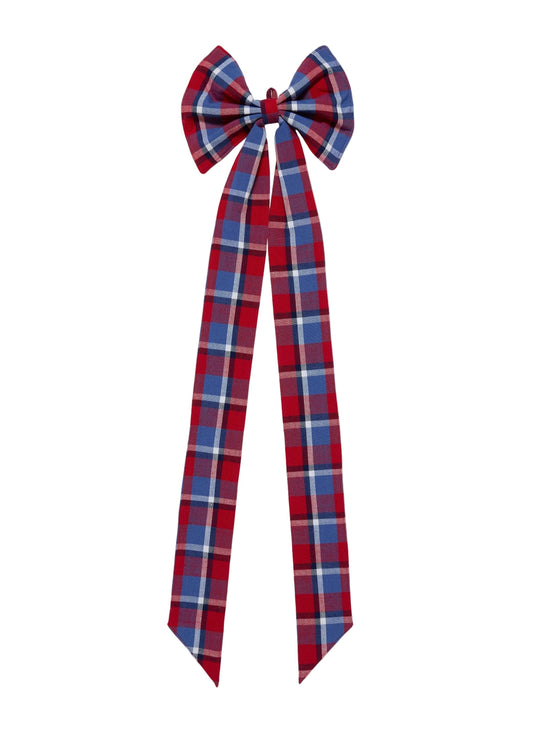 Betty Plaid Red Fabric Bow