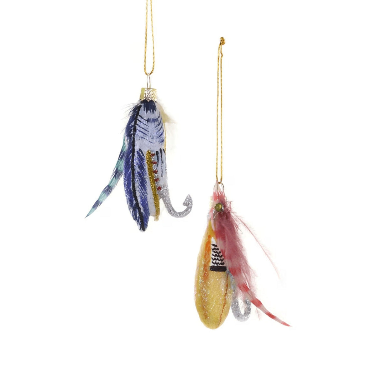 Vintage Fishing Flies Glass Ornament by Cody Foster
