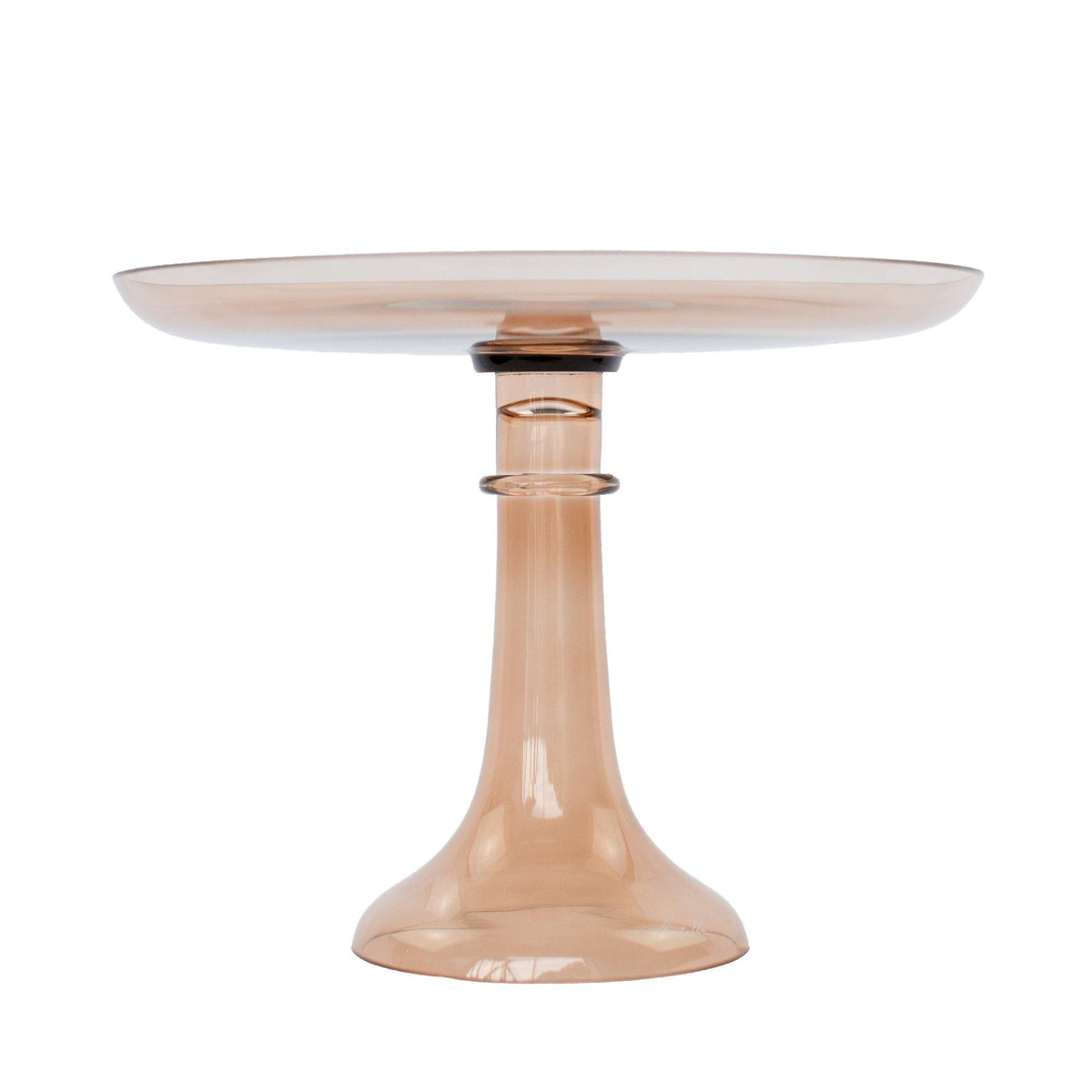 Amber Smoke Glass Cake Stand