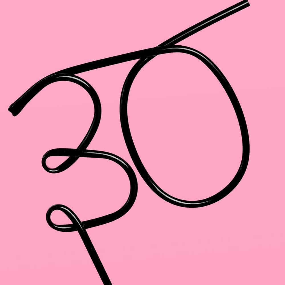 30 Birthday Reusable Straw