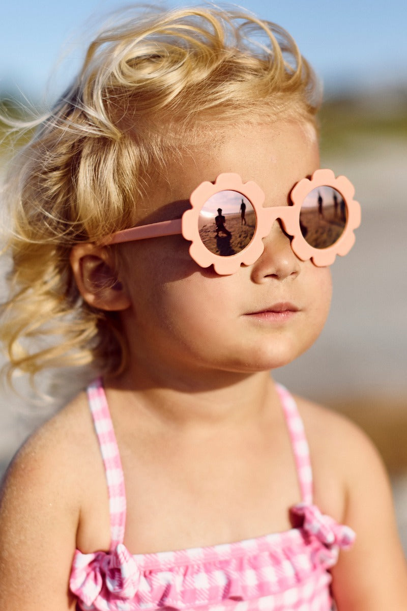 Kids Pink Flower Sunglasses