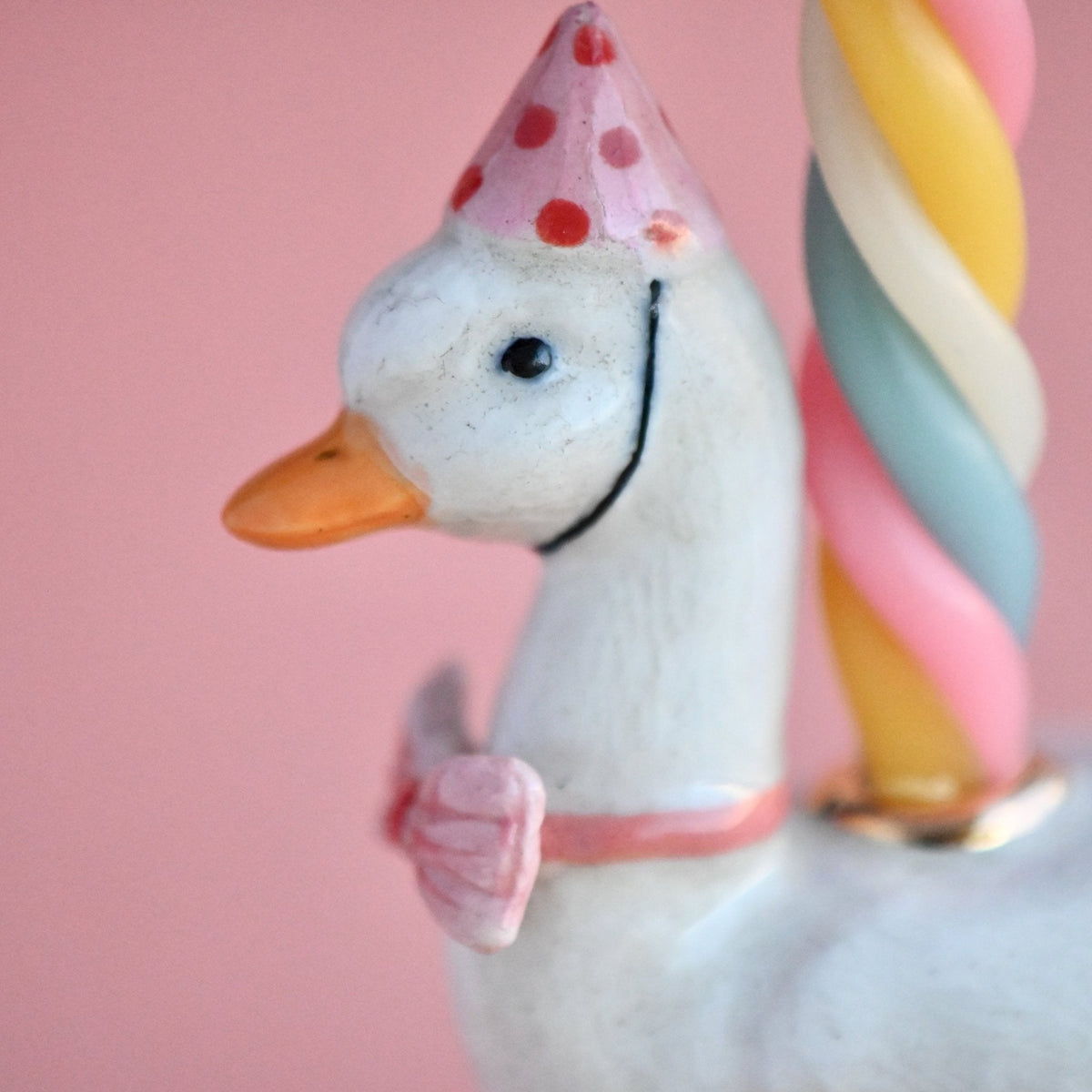 Pink Goose Birthday Candle Holder