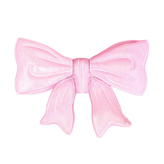 Pink Glitter Bow Christmas Tree Topper