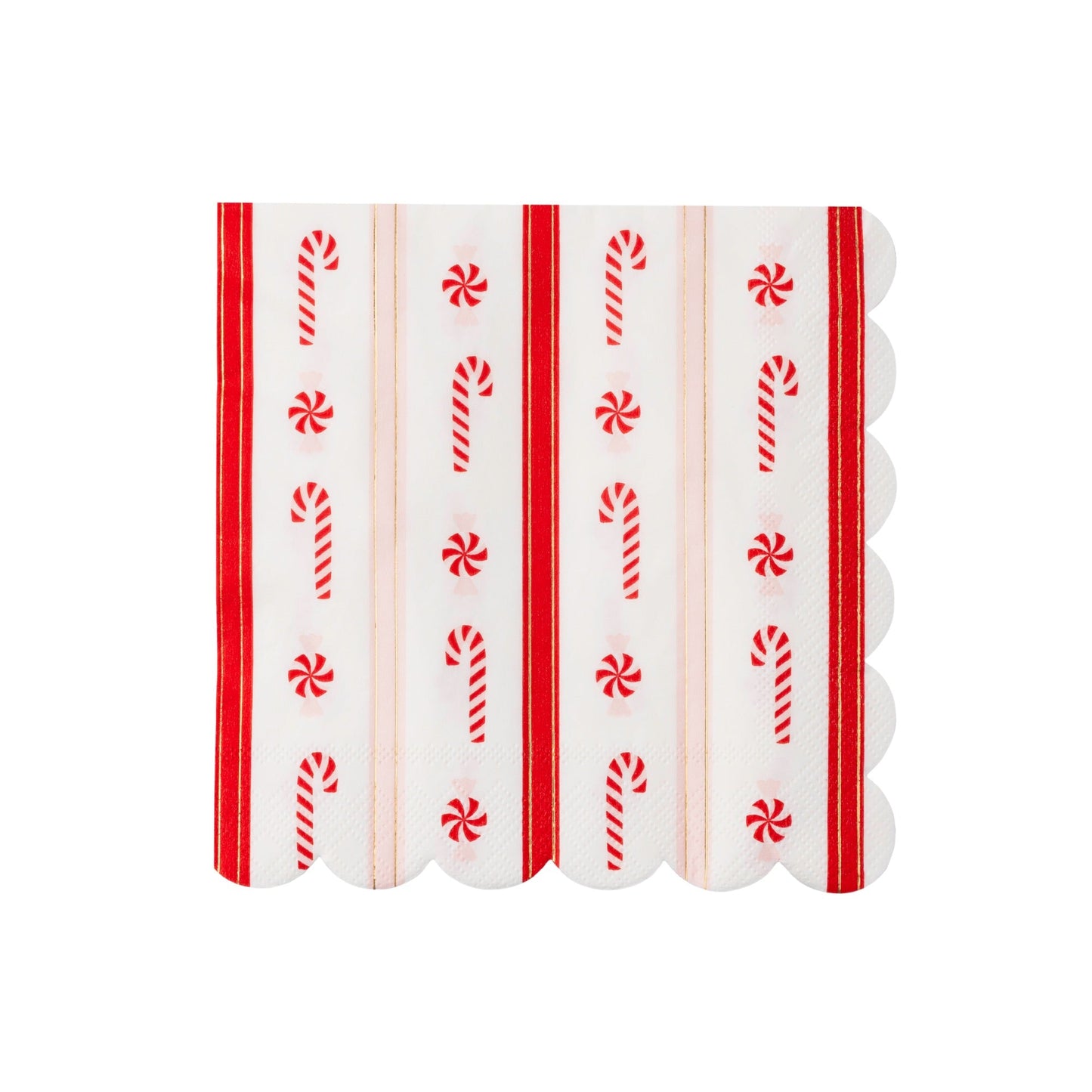 Christmas Peppermint Candy Large Scalloped Napkins