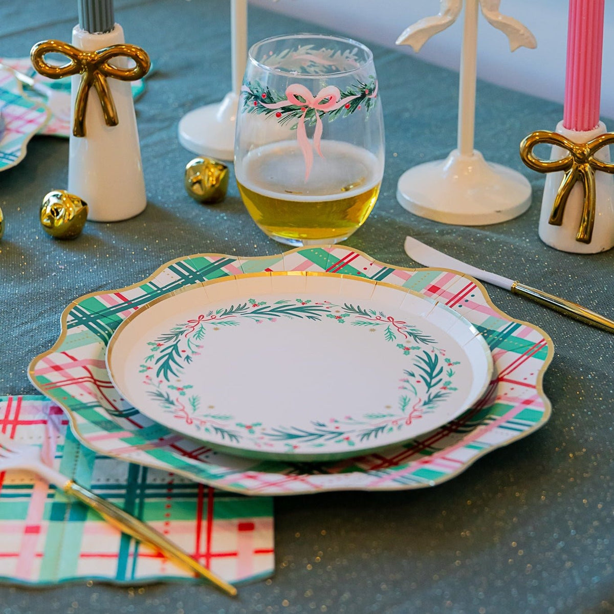Christmas Wreath Dessert Plates