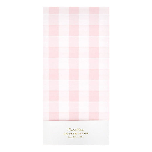 Pink Gingham Paper Tablecloth