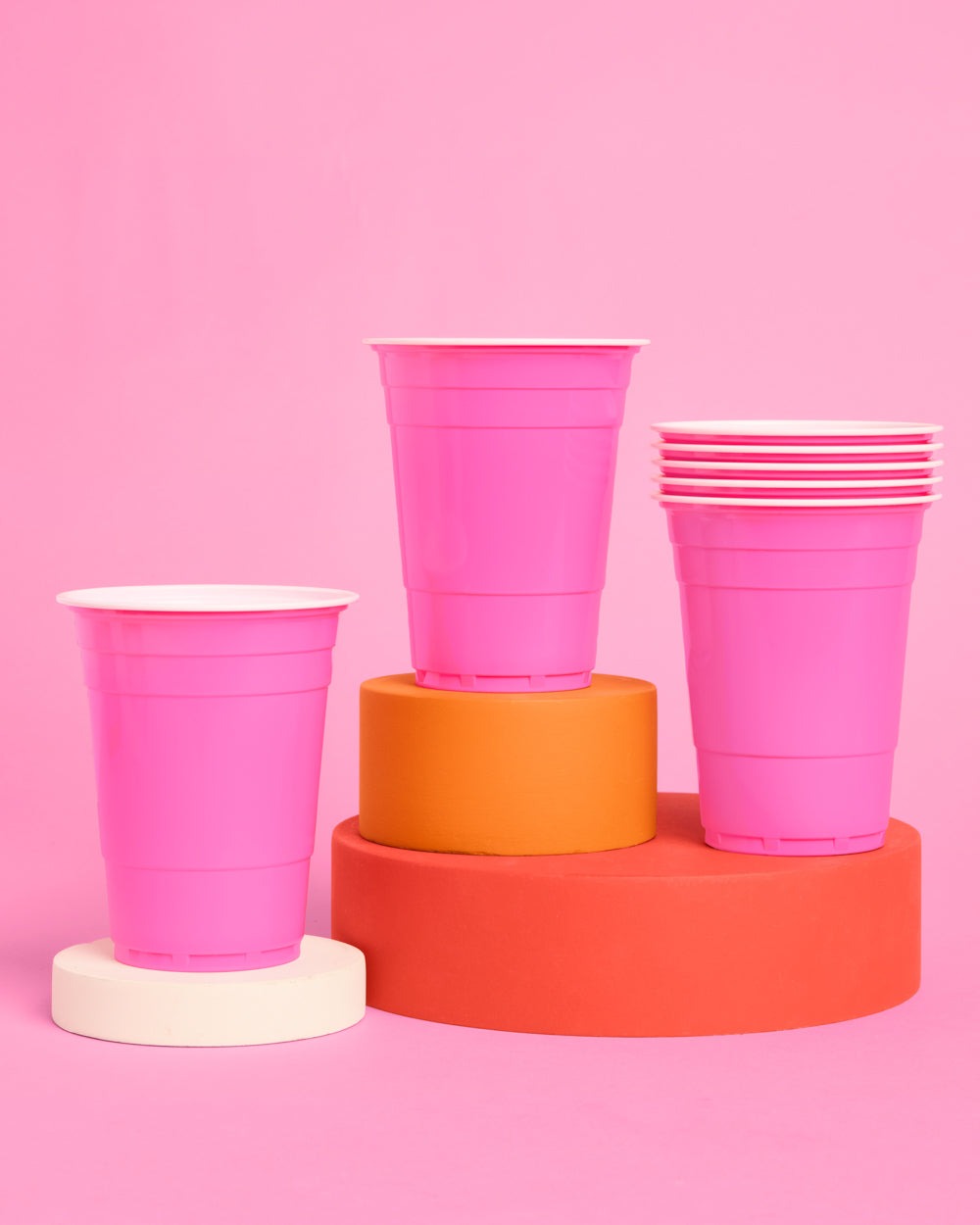 Matte Pink Plastic Cups