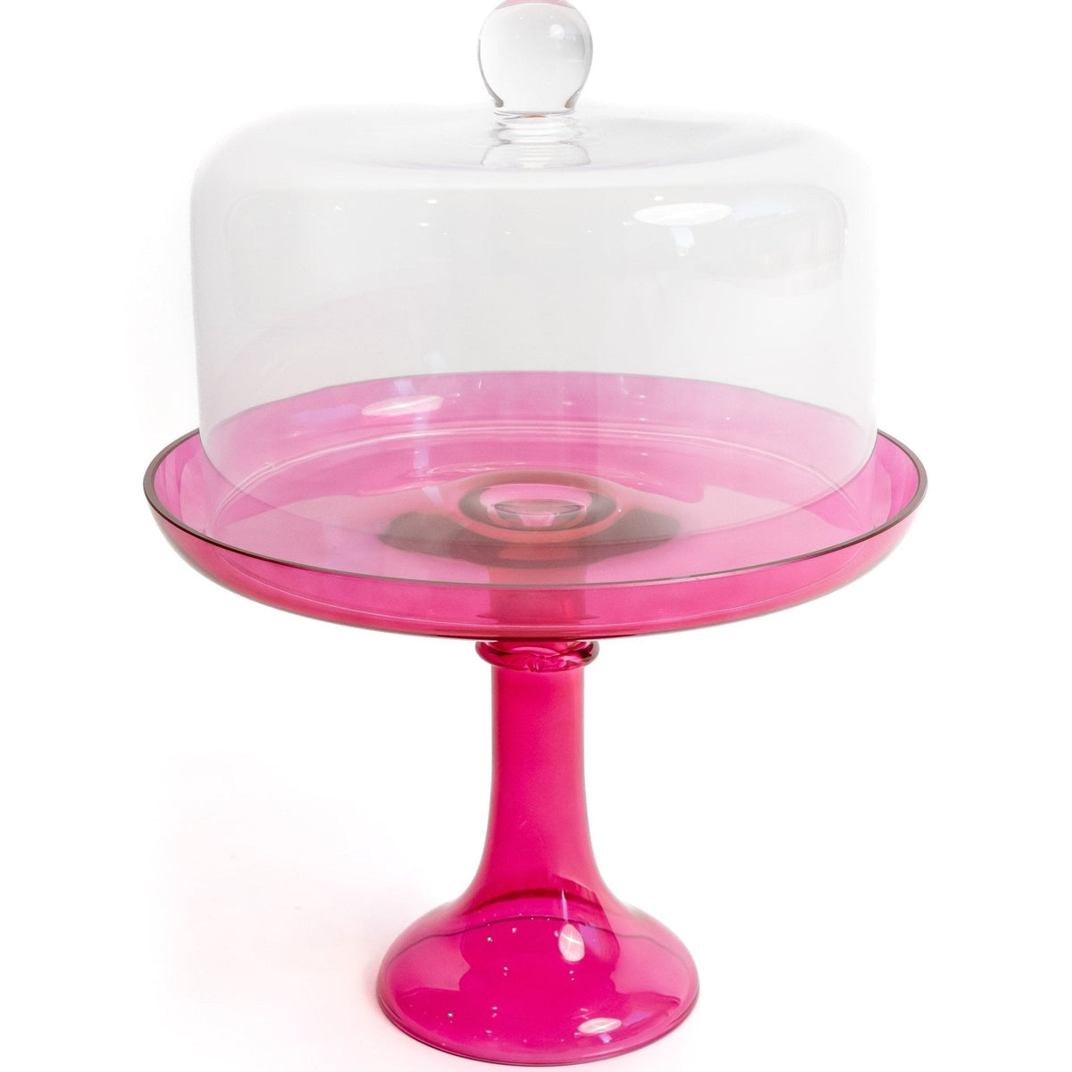 Fuchsia Glass Cake Stand
