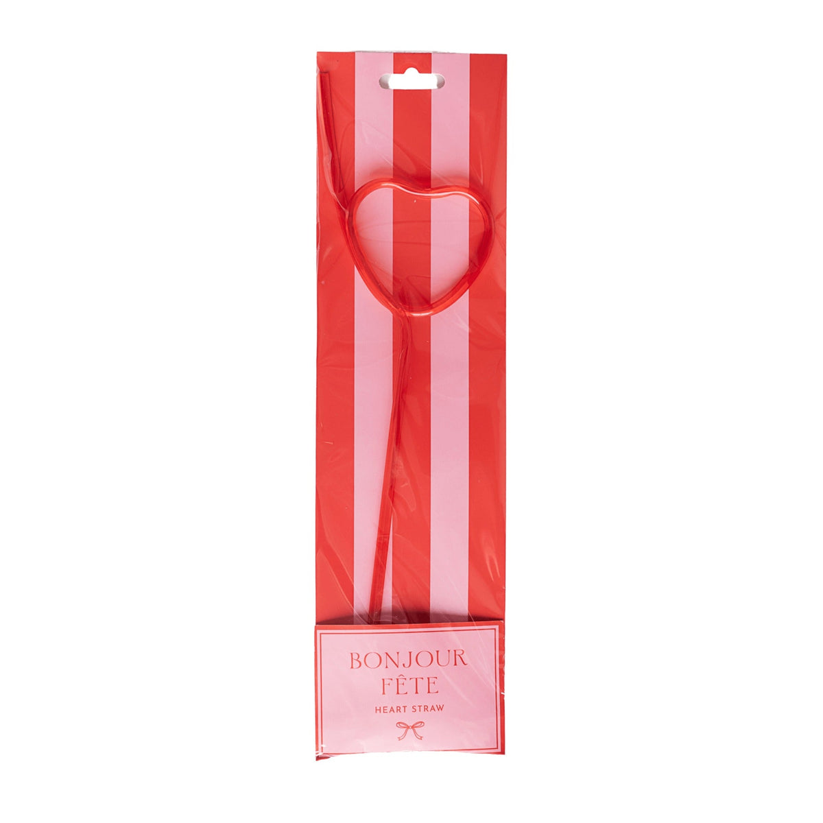 Red Heart Shaped Valentine Party Straw